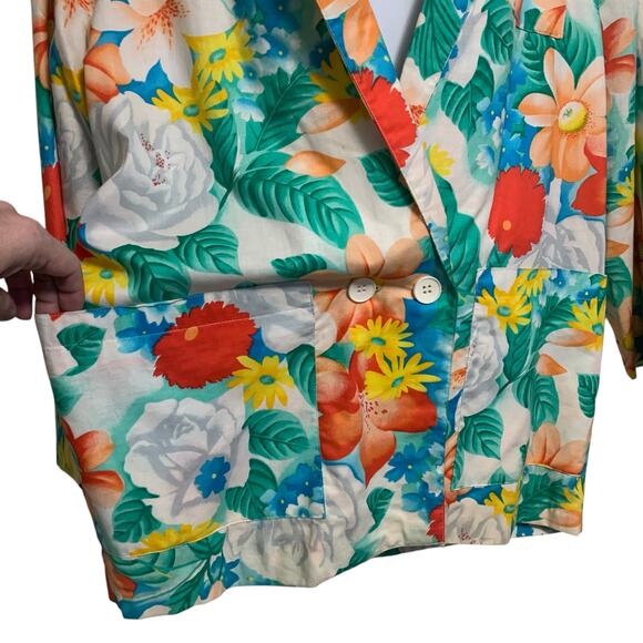 Vintage Penelope Plum Floral Blazer Womens Size M - Picture 4 of 7